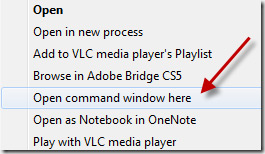 Άνοιγμα command prompt συντόμευση