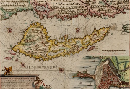 παλιός χάρτης της κέρκυρας